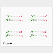 Flagge Italiens. Stolz Italienisch. Ovaler Aufkleber (Blatt)