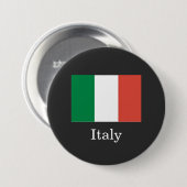 Flagge Italiens, weißer Text, Button (Vorne & Hinten)