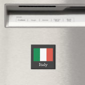 Flagge Italiens, weißer Text, Magnet (In Situ (Geschirrspüler))