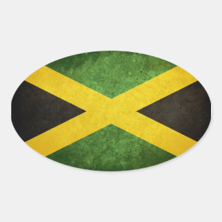 Flagge Jamaikas Ovaler Aufkleber