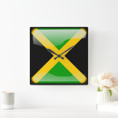 Flagge Jamaikas Quadratische Wanduhr (Zuhause)