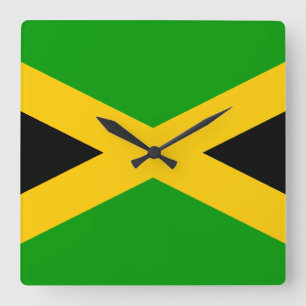 Flagge Jamaikas Quadratische Wanduhr