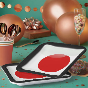 Flagge Japans Pappteller