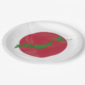 Flagge Japans Pappteller (Schrägansicht)