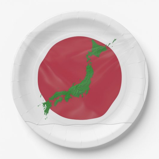 Flagge Japans Pappteller (Vorderseite)