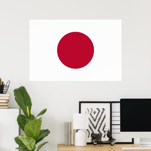 Flagge Japans Poster (Heimbüro)