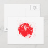 Flagge Japans Postkarte (Vorne/Hinten)