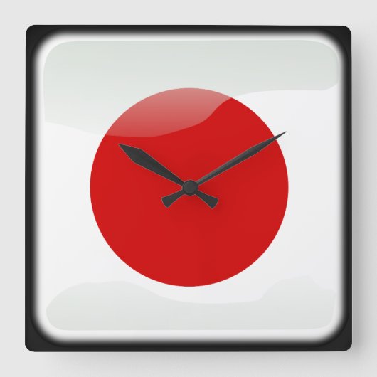 Flagge Japans Quadratische Wanduhr (Vorderseite)