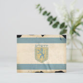 Flagge Jerusalems, Israel Postkarte (Stehend Vorderseite)