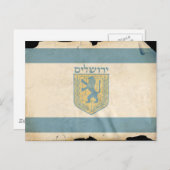 Flagge Jerusalems, Israel Postkarte (Vorne/Hinten)