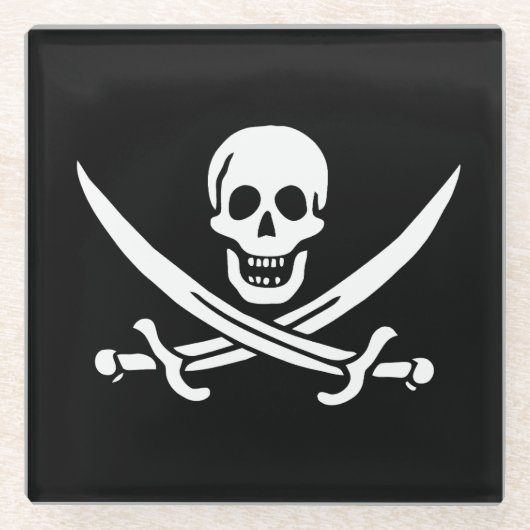 Flagge Jolly Roger Glasuntersetzer (Vorderseite)