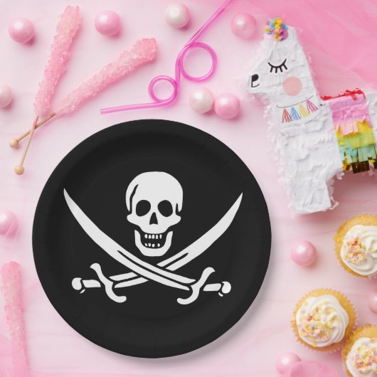 Flagge Jolly Roger Pappteller (Party)