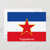 Flagge Jugoslawiens Postkarte (Vorne/Hinten)