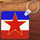 Flagge Jugoslawiens Schlüsselanhänger (Rückseite)