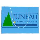 Flagge Juneau, Alaska Große Geschenktasche Geschenktüte (Rückseite)