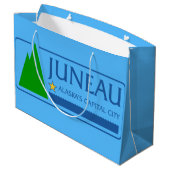 Flagge Juneau, Alaska Große Geschenktasche Geschenktüte (Rückseite Schrägansicht)
