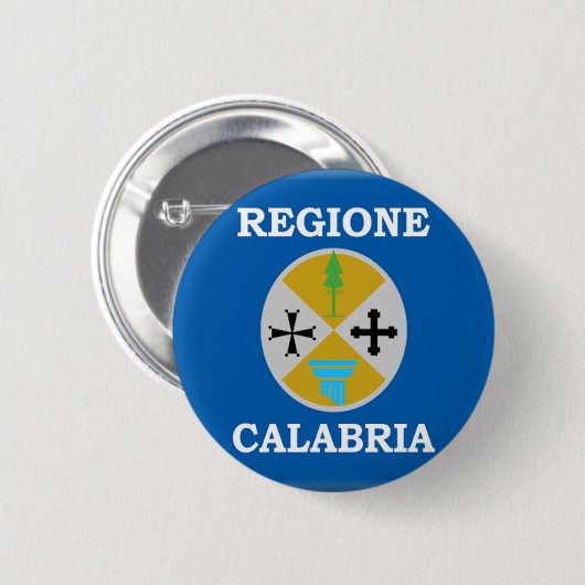 Flagge Kalabriens (Italien) Button (Vorne & Hinten)