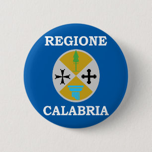 Flagge Kalabriens, Italien Button