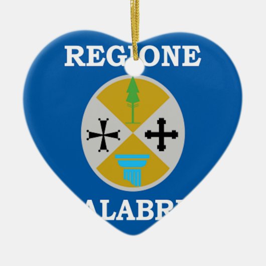 Flagge Kalabriens (Italien) Keramik Ornament (Vorne)