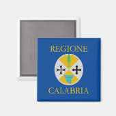 Flagge Kalabriens (Italien) Magnet (Vorderseite/Rückseite)