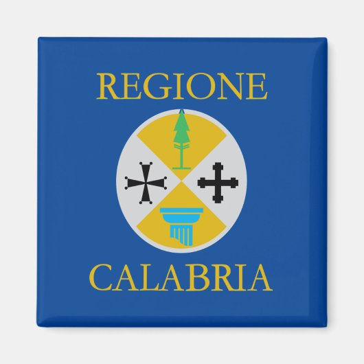 Flagge Kalabriens (Italien) Magnet (Vorne)