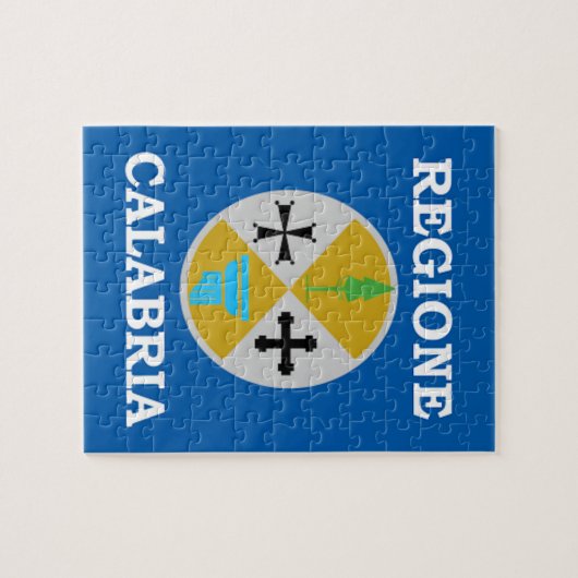 Flagge Kalabriens (Italien) Puzzle (Horizontal)