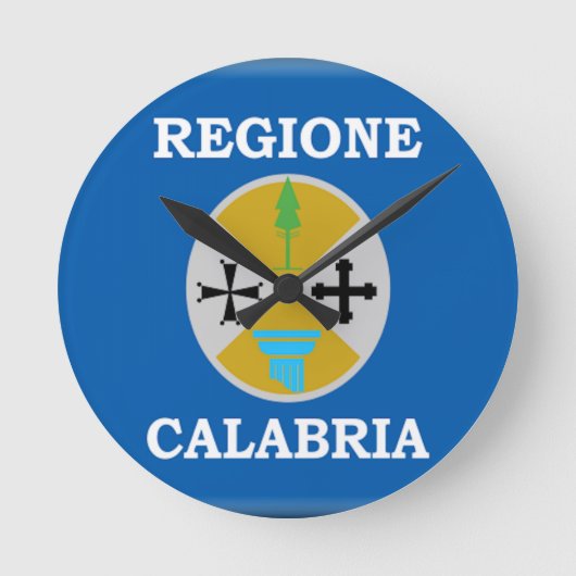 Flagge Kalabriens (Italien) Runde Wanduhr (Vorderseite)