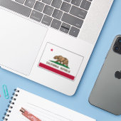 Flagge Kaliforniens Aufkleber (Laptop mit iPhone)