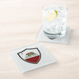 Flagge Kaliforniens Glasuntersetzer