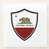 Flagge Kaliforniens Glasuntersetzer (Vorderseite)