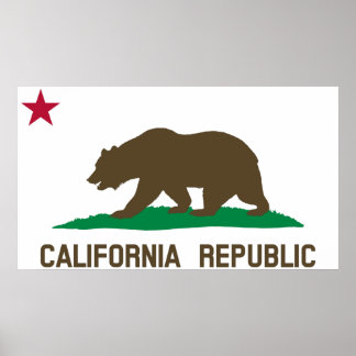 Flagge Kaliforniens Poster