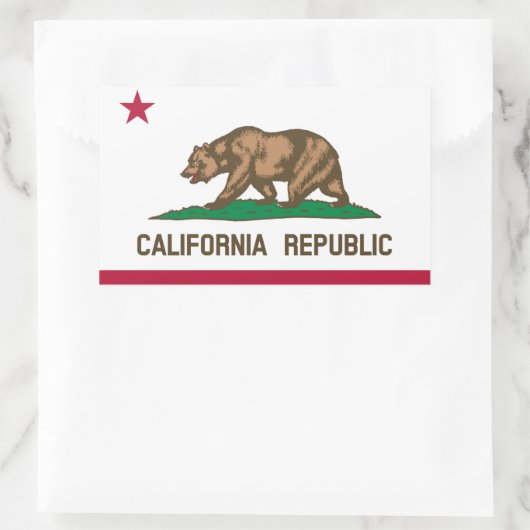 Flagge Kaliforniens Rechteckiger Aufkleber (Tasche)