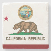 Flagge Kaliforniens Steinuntersetzer (Vorderseite)