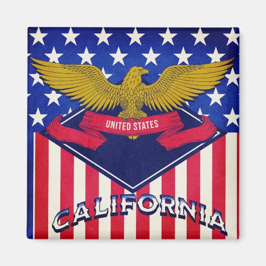 Flagge Kaliforniens USA Magnet (Vorne)