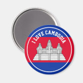 Flagge Kambodscha Souvenir Reise Magnet (Vorderseite/Rückseite)