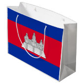 Flagge Kambodschas Große Geschenktüte (Rückseite Schrägansicht)