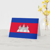 Flagge Kambodschas Karte (Gelbe Blume)