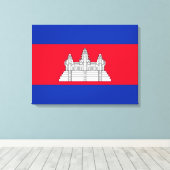 Flagge Kambodschas Leinwanddruck (Insitu (Holzboden))