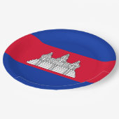 Flagge Kambodschas Pappteller (Schrägansicht)