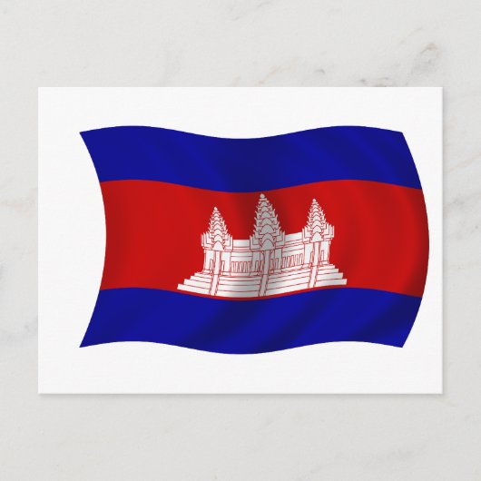 Flagge Kambodschas Postkarte (Vorderseite)