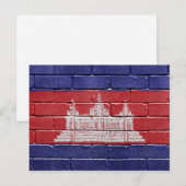 Flagge Kambodschas Postkarte (Vorne/Hinten)