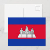 Flagge Kambodschas Postkarte (Vorne/Hinten)
