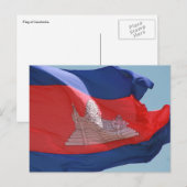 Flagge Kambodschas Postkarte (Vorne/Hinten)