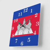Flagge Kambodschas Quadratische Wanduhr (Winkel)