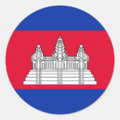 Flagge Kambodschas Runder Aufkleber (Vorderseite)