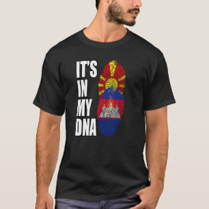 Flagge Kambodschas und Mazedoniens für das DNA-Erb T-Shirt