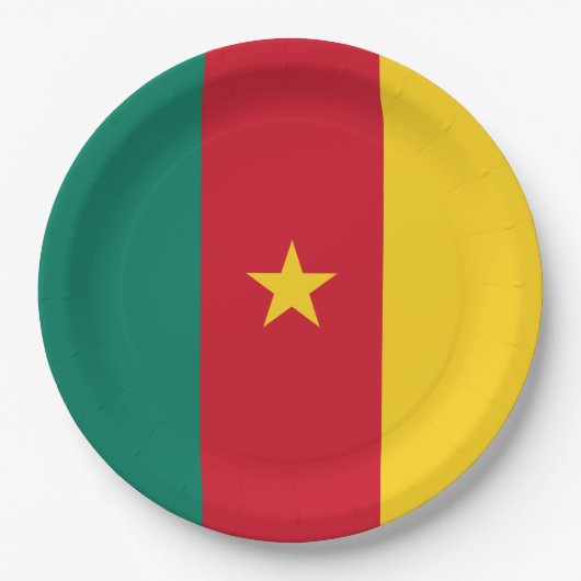 Flagge Kameruns Pappteller (Vorderseite)
