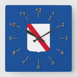 Flagge Kampaniens (Italien) Quadratische Wanduhr