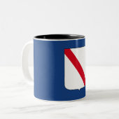 Flagge Kampaniens (Italien) Zweifarbige Tasse (Vorderseite Links)