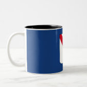 Flagge Kampaniens (Italien) Zweifarbige Tasse (Links)